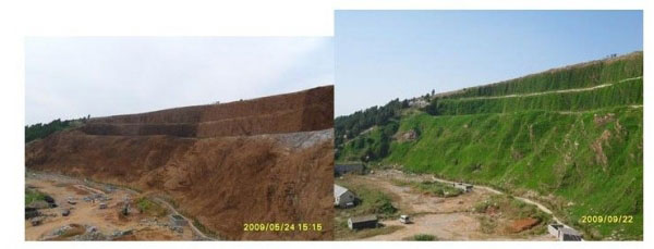 護(hù)坡綠化工程種植草坪前后 護(hù)坡綠化工程種植草坪前后